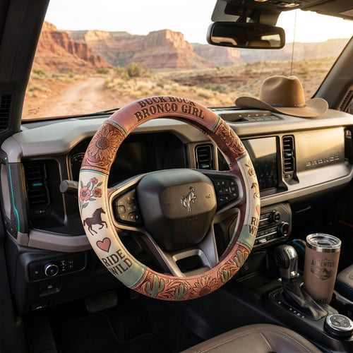 Bronco Girl Steering Wheel Cover – Sunflower & Western