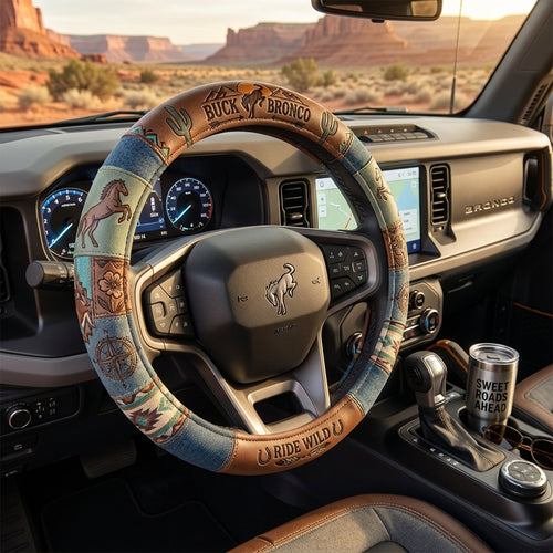 Bronco Ride Wild Steering Wheel Cover