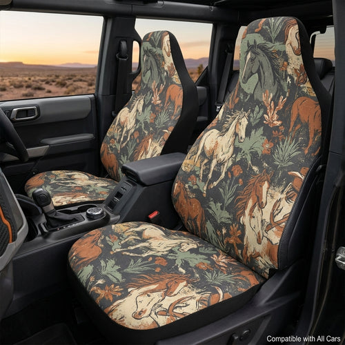 Vintage Wild Horse Car Seat Covers