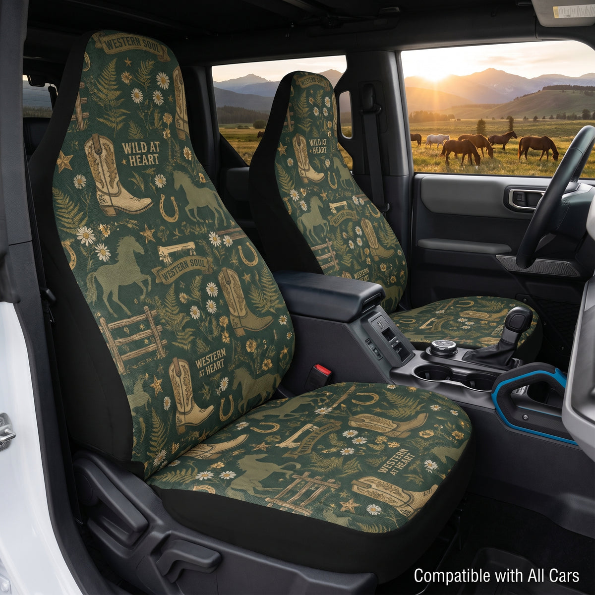 Western Soul Horse Car Seat Covers