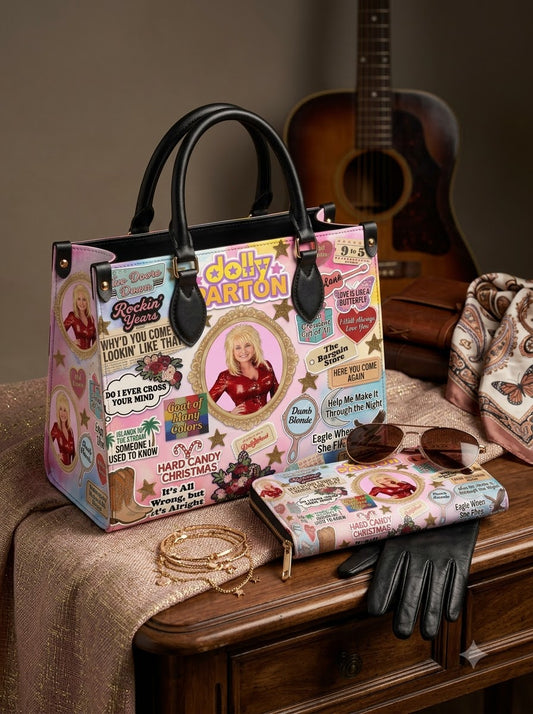 Dolly Parton Rockin’ Years Retro Leather Bag & Wallet Set