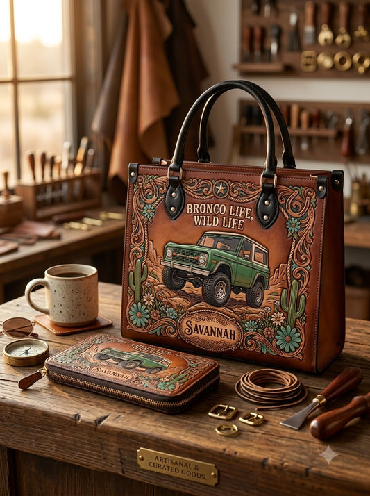 Bronco Life Wild Life Leather Bag + Matching Wallet