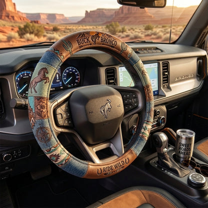 Bronco Ride Wild Steering Wheel Cover