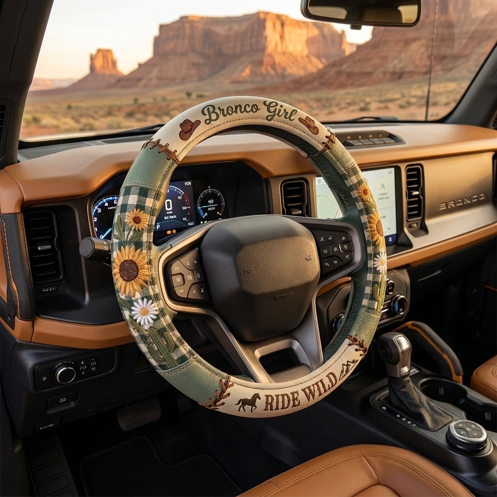 Bronco Ride Wild v2 Steering Wheel Cover