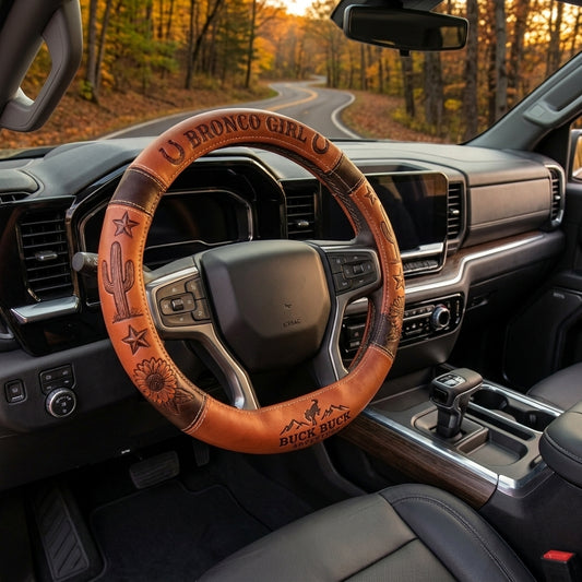 Buck Bronco Western Steering Wheel Cover