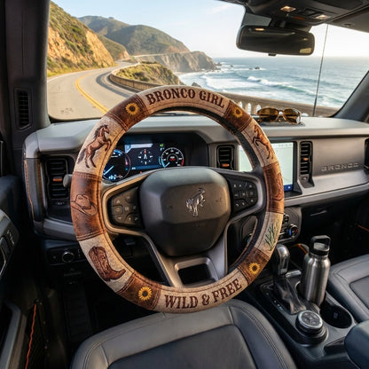 Bronco Girl Steering Wheel Cover