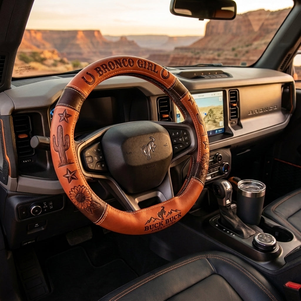 Buck Bronco Western Steering Wheel Cover