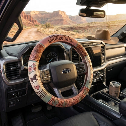 Bronco Girl Steering Wheel Cover – Sunflower & Western