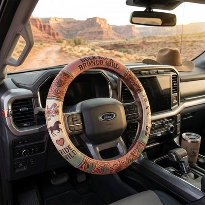 Bronco Girl Steering Wheel Cover – Sunflower & Western