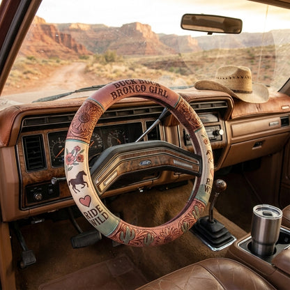 Bronco Girl Steering Wheel Cover – Sunflower & Western