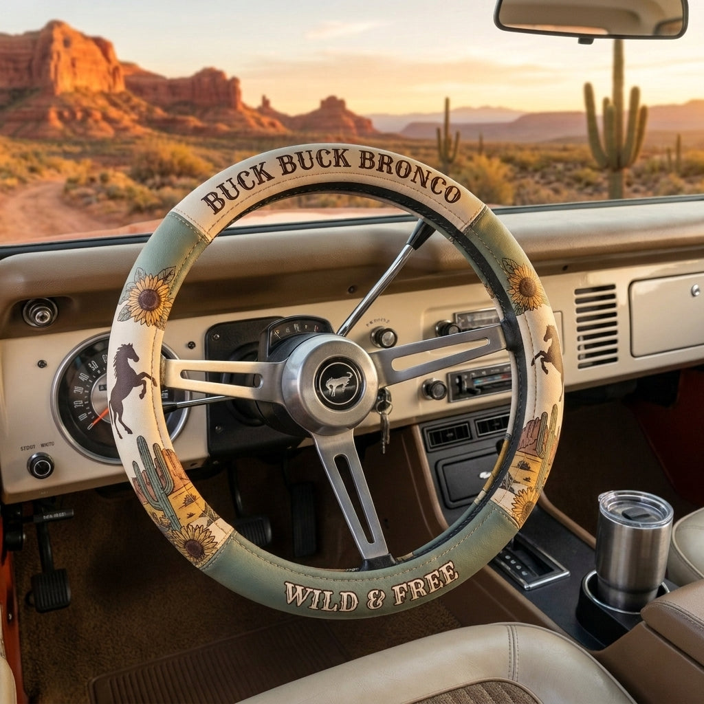 Buck Buck Bronco Steering Wheel Cover