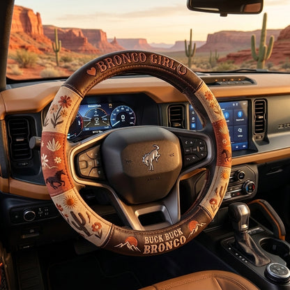 Bronco Cowgirl Steering Wheel Cover