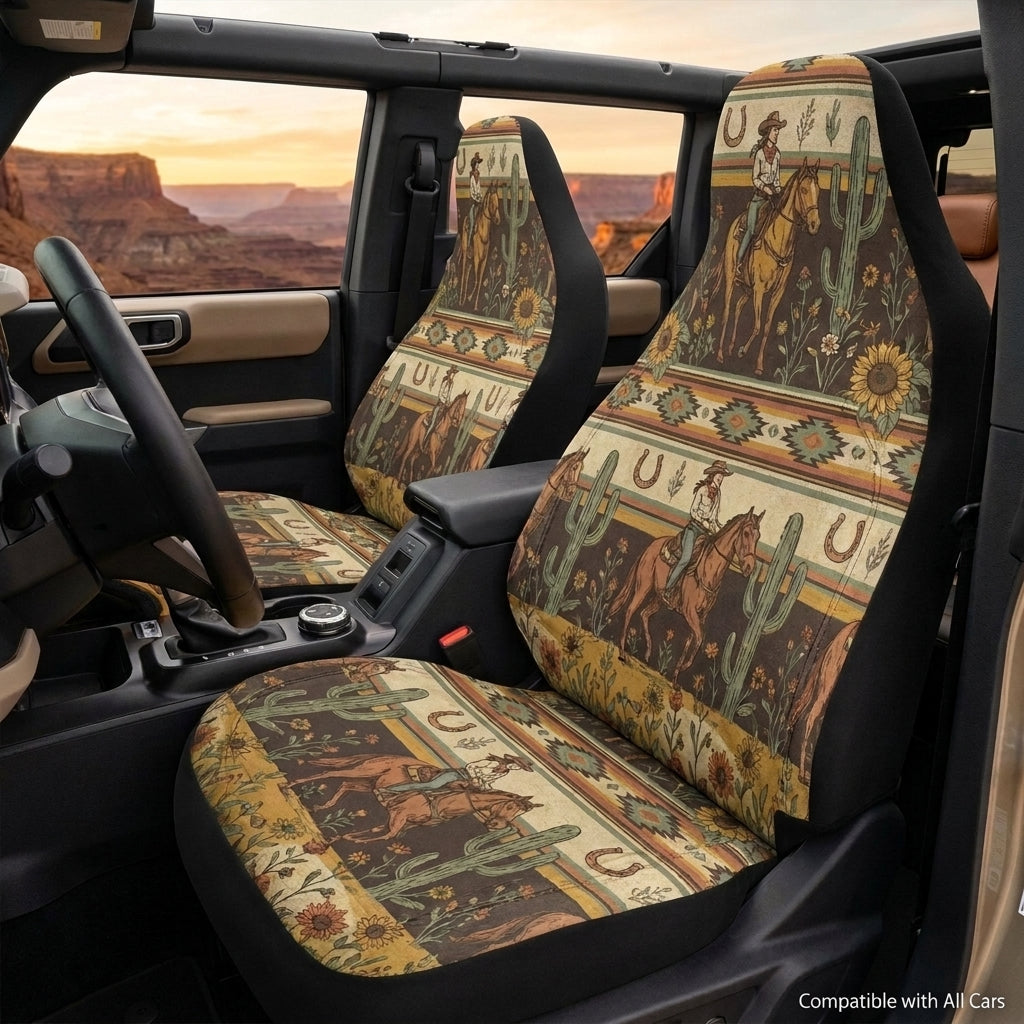 Southwestern Cowboy Horse Car Seat Covers