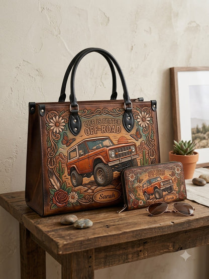 Off-Road Bronco Western Leather Bag + Matching Wallet