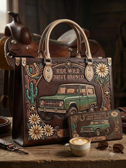 Ride Wild Drive Bronco Leather Bag + Matching Wallet
