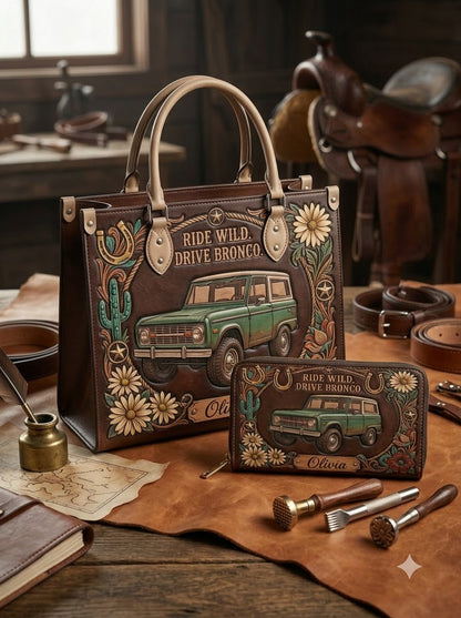 Ride Wild Drive Bronco Leather Bag + Matching Wallet