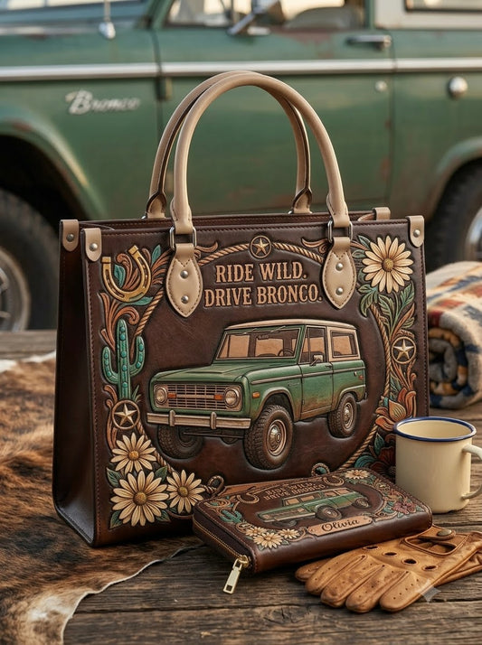 Ride Wild Drive Bronco Leather Bag + Matching Wallet