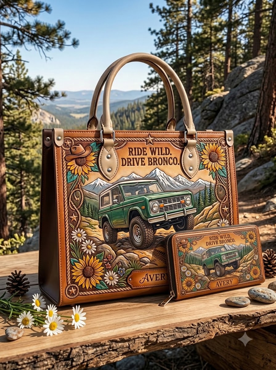 Ride Wild Bronco Adventure Leather Bag + Matching Wallet