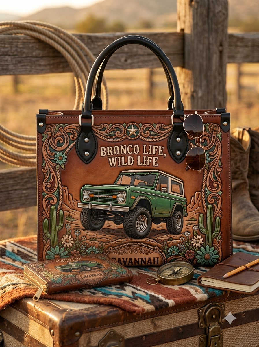 Bronco Life Wild Life Leather Bag + Matching Wallet