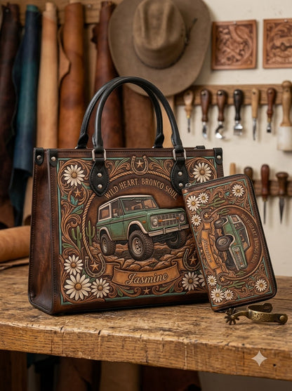 Wild Heart Bronco Floral Leather Bag + Matching Wallet