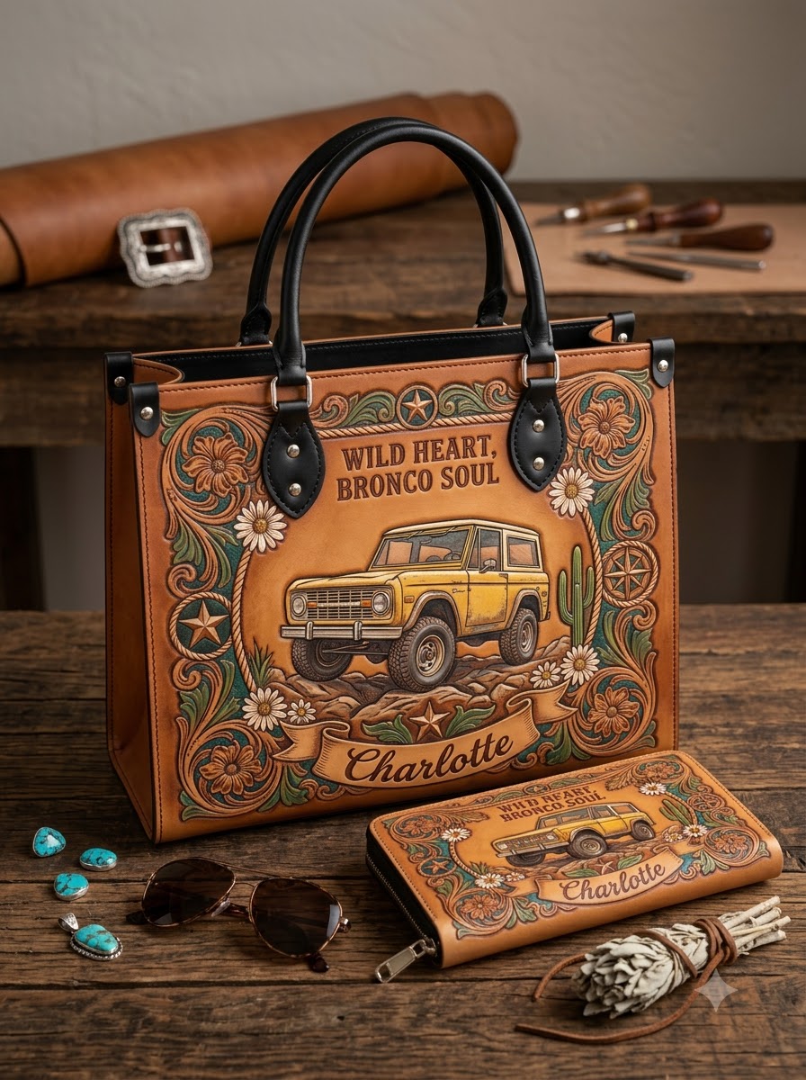 Wild Heart Bronco Desert Leather Bag + Matching Wallet