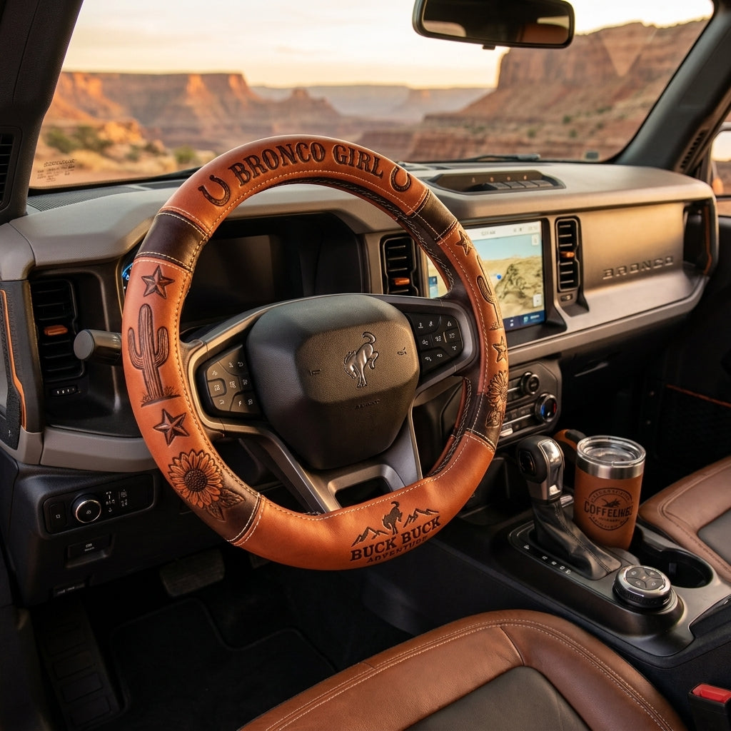 Buck Bronco Western Steering Wheel Cover