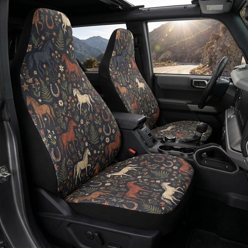 Western Cowgirl Horse Car Seat Covers