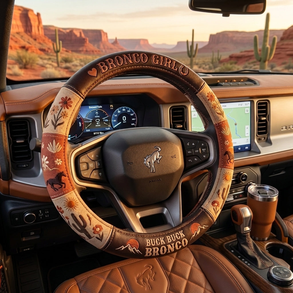 Bronco Cowgirl Steering Wheel Cover
