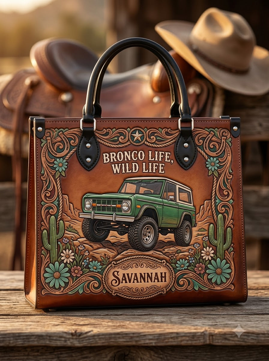 Bronco Life Wild Life Leather Bag + Matching Wallet
