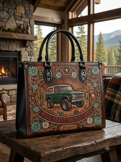 Wild Heart Bronco Western Floral Leather Bag + Matching Wallet