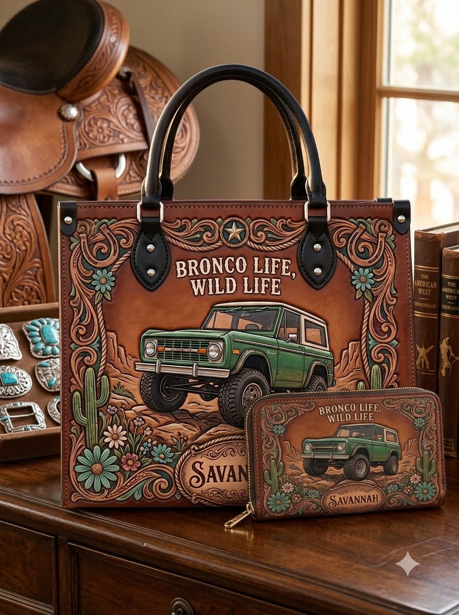 Bronco Life Wild Life Leather Bag + Matching Wallet