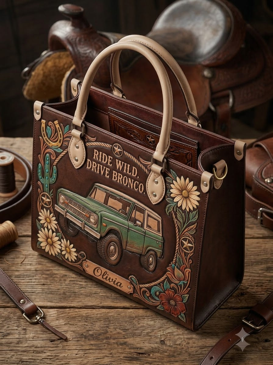 Ride Wild Drive Bronco Leather Bag + Matching Wallet