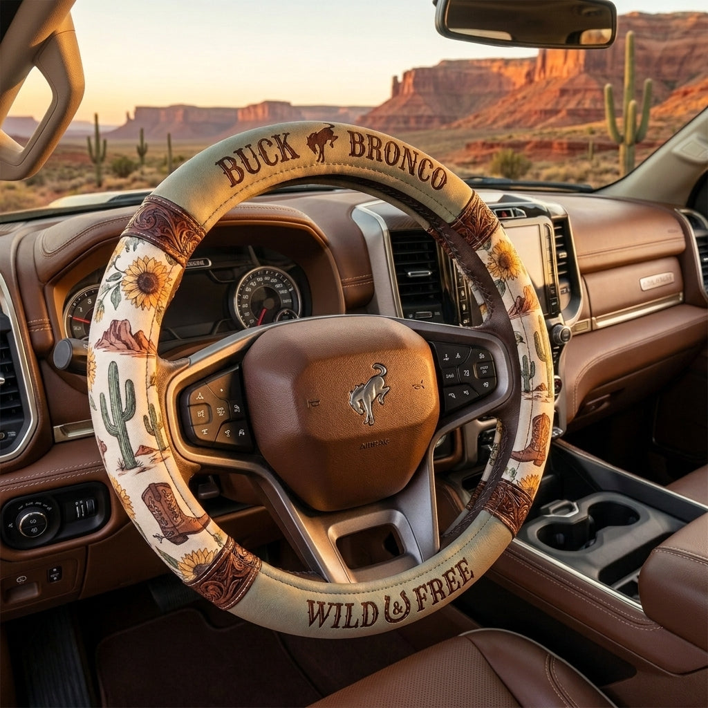 Wild & Free Bronco Steering Wheel Cover – Western Floral