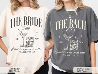 The Bride Club Bach Club Bachelorette Shirt, Custom Bachelorette Party Tee, Bridal Crew Shirts, Luxury Bachelorette Weekend Gift