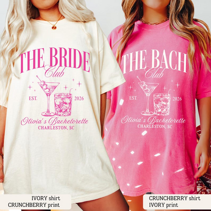 The Bride Club Bach Club Bachelorette Shirt, Custom Bachelorette Party Tee, Bridal Crew Shirts, Luxury Bachelorette Weekend Gift