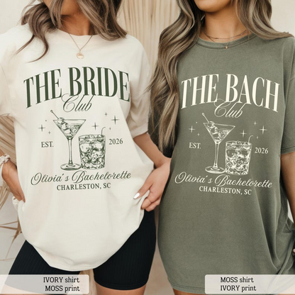 The Bride Club Bach Club Bachelorette Shirt, Custom Bachelorette Party Tee, Bridal Crew Shirts, Luxury Bachelorette Weekend Gift