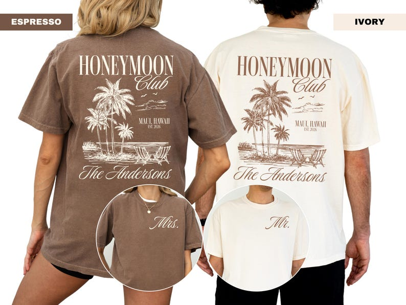 Comfort Colors® Honeymoon Club Shirt, Custom Mr And Mrs Shirts, Newlywed Wedding Shirt, Just Married Shirt, Wife And Husband Shirt