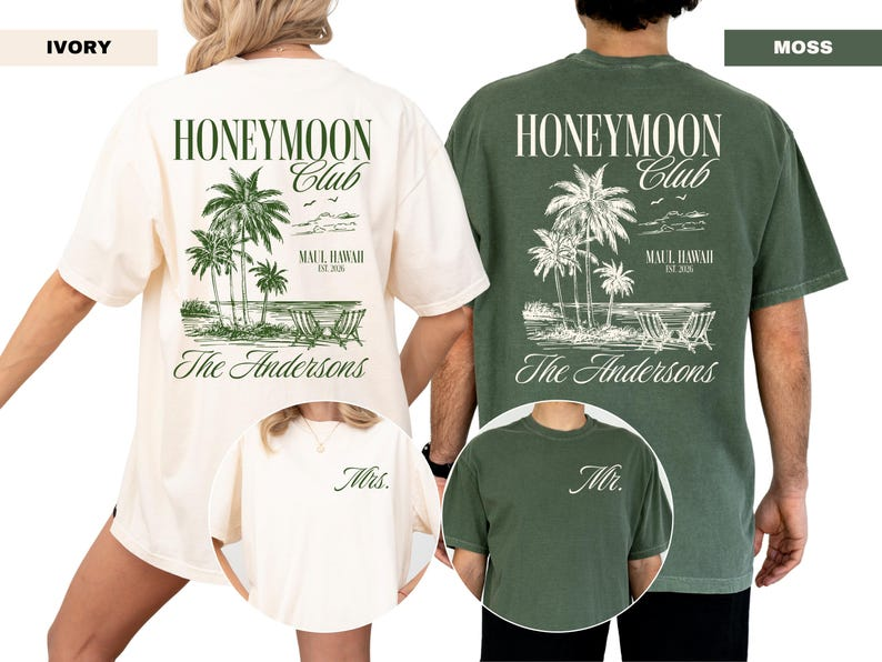 Comfort Colors® Honeymoon Club Shirt, Custom Mr And Mrs Shirts, Newlywed Wedding Shirt, Just Married Shirt, Wife And Husband Shirt