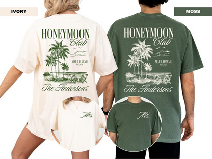 Comfort Colors® Honeymoon Club Shirt, Custom Mr And Mrs Shirts, Newlywed Wedding Shirt, Just Married Shirt, Wife And Husband Shirt