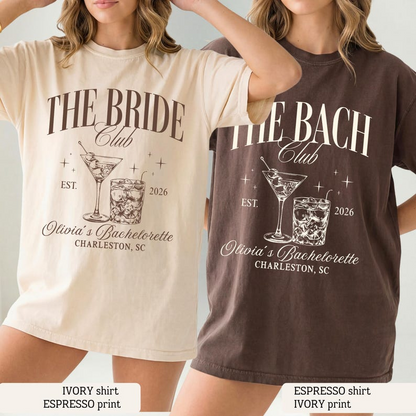 The Bride Club Bach Club Bachelorette Shirt, Custom Bachelorette Party Tee, Bridal Crew Shirts, Luxury Bachelorette Weekend Gift