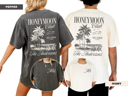 Comfort Colors® Honeymoon Club Shirt, Custom Mr And Mrs Shirts, Newlywed Wedding Shirt, Just Married Shirt, Wife And Husband Shirt