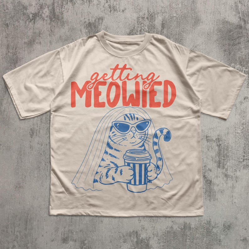 Getting Meowied Shirt, Funny Cat Bride Tee, Cat Wedding Shirt, Bachelorette Cat Lover Gift, Bridal Shower Cat Graphic Tee