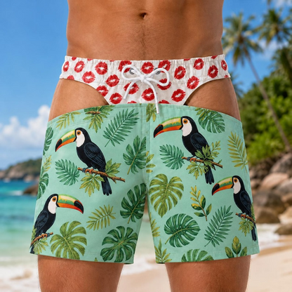 Personalized Funny Men Swim Trunks, Custom Gag Gift for Him, Big Booty Beach Shorts for boyfriends, Bachelor Party Bathing Suit, Funny Gift