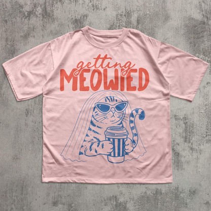 Getting Meowied Shirt, Funny Cat Bride Tee, Cat Wedding Shirt, Bachelorette Cat Lover Gift, Bridal Shower Cat Graphic Tee