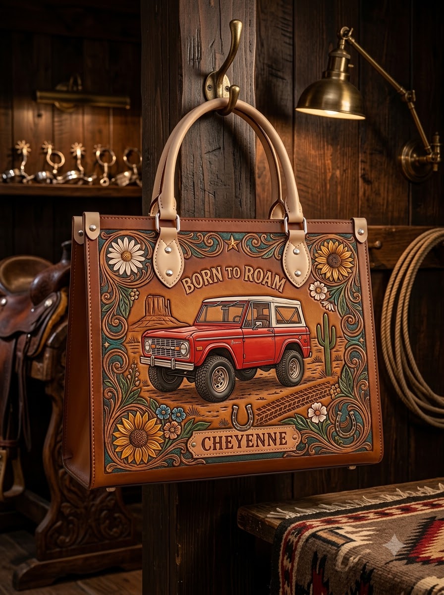 Born to Roam Leather Bag + Matching Wallet