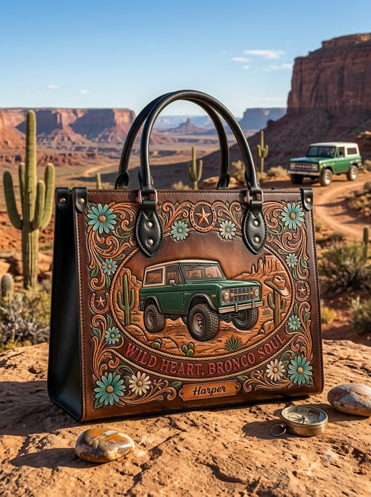 Wild Heart Bronco Western Floral Leather Bag + Matching Wallet